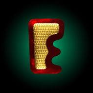 vector velvet letter with gold N31
