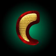 vector velvet letter with gold N33