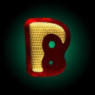 vector velvet letter with gold N34