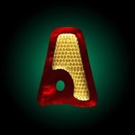 vector velvet letter with gold N35