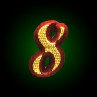 vector golden figure with red wood N39