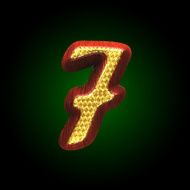 vector golden figure with red wood N40