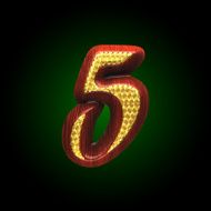 vector golden figure with red wood N42