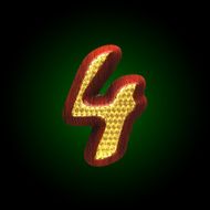 vector golden figure with red wood N43