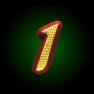 vector golden figure with red wood N45