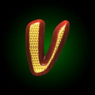 vector golden figure with red wood N51