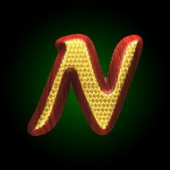 vector golden figure with red wood N58