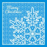 Beautiful vector Christmas card with vintage lace snowflake