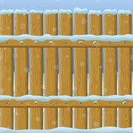 Wooden winter fence seamless