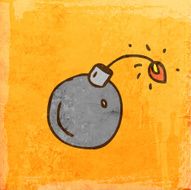 Bomb on Grunge Background N2