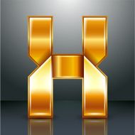 Letter metal gold ribbon - X