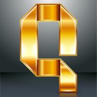 Letter metal gold ribbon - Q