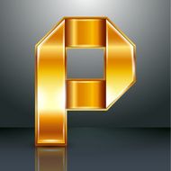Letter metal gold ribbon - P
