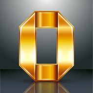 Letter metal gold ribbon - O