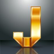 Letter metal gold ribbon - J