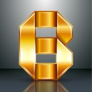 Letter metal gold ribbon - B