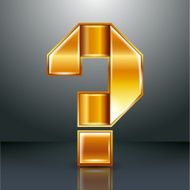 Letter metal gold ribbon - Question mark