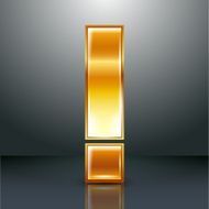 Letter metal gold ribbon - Exclamation mark