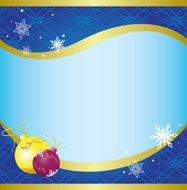christmas card with blue pattern