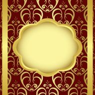 frame with ribbons and golden center
