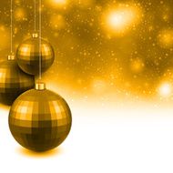 Golden background with christmas balls