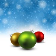 blue background with christmas balls N3