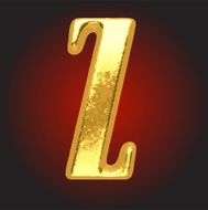 Vector golden letter z on red