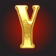 Vector golden letter y on red