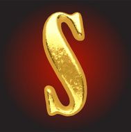 Vector golden letter s on red