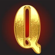 Vector golden letter q on red