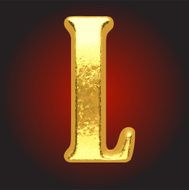 Vector golden letter l on red