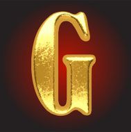 Vector golden letter g on red