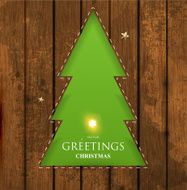 Christmas background tree on wood