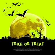 Trick or Treat Halloween sign and theme design background