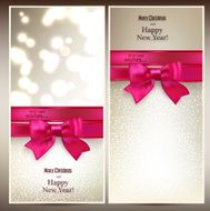 Christmas cards with red gift bow