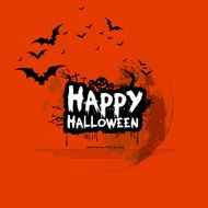 Happy Halloween sign and theme design background N3