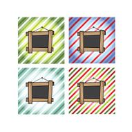 Wood frame on wrapping paper background