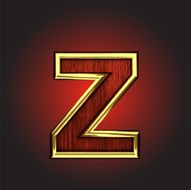 vector golden figure with red wood N71