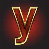 vector golden figure with red wood N72