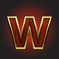 vector golden figure with red wood N74