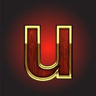 vector golden figure with red wood N75