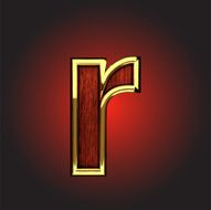 vector golden figure with red wood N77
