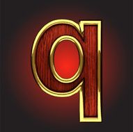 vector golden figure with red wood N78
