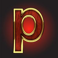 vector golden figure with red wood N79
