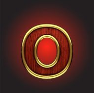 vector golden figure with red wood N80