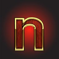 vector golden figure with red wood N81