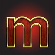 vector golden figure with red wood N82