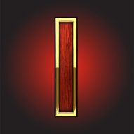 vector golden figure with red wood N83