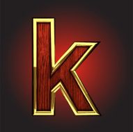 vector golden figure with red wood N84