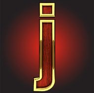 vector golden figure with red wood N85